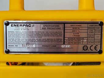 Enerpac PUJ-1200E – elektrické hydraulické čerpadlo NOVE - 3