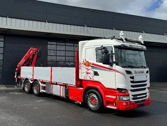 Scania R520 6x4 - valník s hydraulickou rukou FASSI - 3