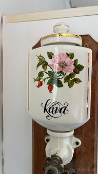 Porcelánový mlýnek na kávu, starý mlýnek na kávu - 3