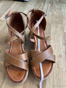 Dámské kožené páskové boty vel. 40/41 TOP stav - 3