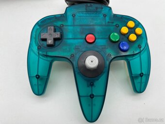 Nintendo 64 clear blue a ovladač s novým joystickem - 3