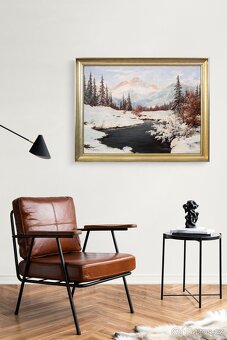 Zimní hory, sign.Strasser, 900 × 700 mm - 3