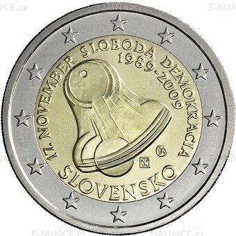 2 euro Slovensko pamětní mince 2009 - 2021 UNC, cena za 1 ks - 3
