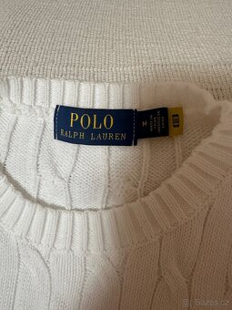 Ralph Lauren Cable Knit svetr bílý M - 3