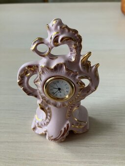 Miniatura hodin ružový porcelán - 3
