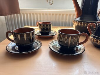 Bulharská retro čajová souprava - černá - 3