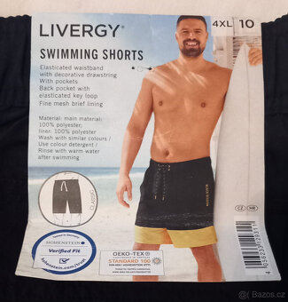 Pánské kraťasy vel 4XL černo-žluté - 3
