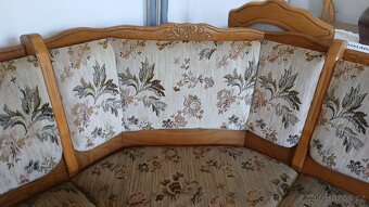 Masivní rustikální lavice+1 židle+rozkl.stůl - 3