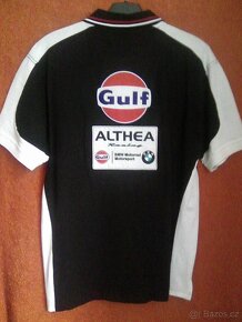 Originál značková polokošile Gulf černá/bílá, velikost XL - 3