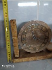 Starožitné mramorové hodiny, železný dalekohled - 3