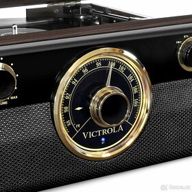 Mlutifunkční dřevěný gramofon Victrola VTA-240B - 3