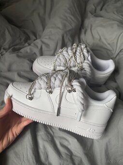 Nike air force 1 bílé rope laces a třpytivé tkaničky - 3