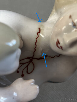 Porcelánová soška Matka a dítě 17 cm, Polonne USSR - 3