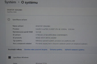 PC Dell 3040 Micro i3/12GB/SSD 128GB/záruka - 3