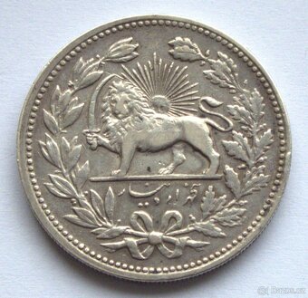 Persie,sultán Mozaffar ed-Dín Šáh Kádžár 1902,5000 denár, Ag - 3