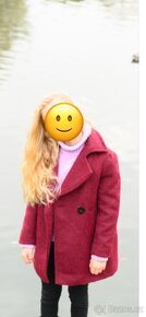 Dětský kabát ZARA velikost 134 vč fialové šály a baretu - 3