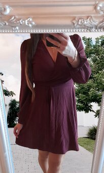 Shein elegantní zavinovací šaty s páskem - 3