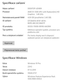 Lenovo B575e,AMD E1-1500,WIN 10,SSD 240GB,RAM 4GB,displej 15 - 3