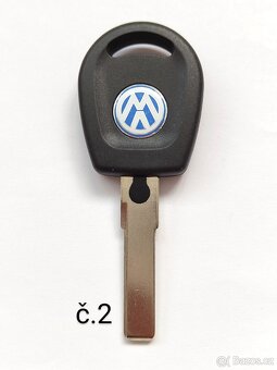 Klíč Škoda Volkswagen Audi Seat HU66 ID48 Klíč + 2x logo = - 3