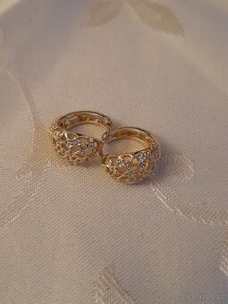 Luxusní pozlacené náušnice - 3