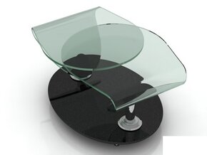 Skleněný stolek, otočný, značkový design - 3