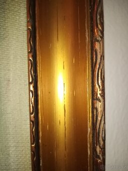 Stary malovany obraz ve zdobenem ramu - 3