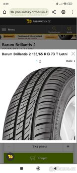 LETNÍ PNEU 155/65 R13 73 T - KRÁSNÝ VZOREK - 3