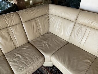 Luxusní rohová kožená sedací souprava, cappucino,1762 - 3