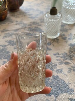 Sada broušeného skla – vintage kolekce 8 ks + pohárek zdarma - 3