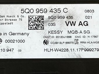 Řídící jednotka KESSY 5Q0959435C Škoda Octavia 3 FL r.v. 18 - 3