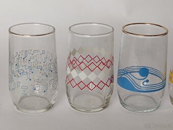 Retro barevné sklenice se vzorem, 1dcl, 50.-/kus, pošta 75.- - 3