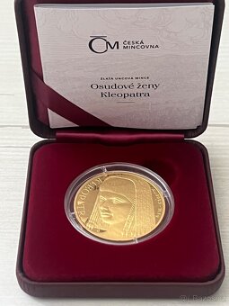 Zlato / zlatá uncová mince Osudové ženy Kleopatra proof - 3