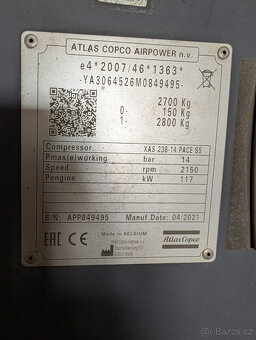 Mobilný kompresor Atlas Copco XAS 238-14 PACE S5 (John Deere - 3