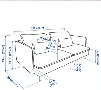 3 místná sedací souprava Ikea Söderhamn + podnožka. - 3