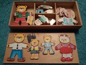 Puzzle/skládačka dřevěný medvěd rodinka - 3