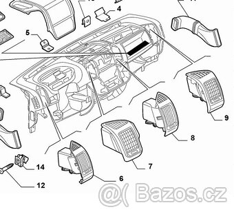 Ducato Boxer Jumper sada výdechů topení - 3