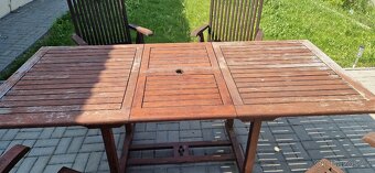 Skládací zahradní set – 4 židle + rozkládací stůl - 3