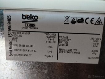Prodám pultový mrazák BEKO 130l - 3