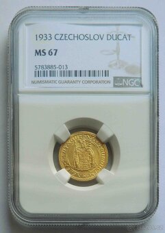 Svatováclavský dukát 1933, certifikace NGC MS 67 - 3