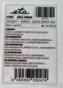 Stolní mixér ETA Blendic Premium II 4011 90020 – nový, bílý - 3