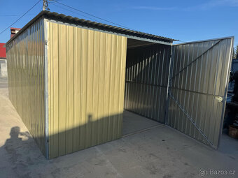 Akční Prvni jakost, plechova garáž 3x5m. Zlatá barva. - 3