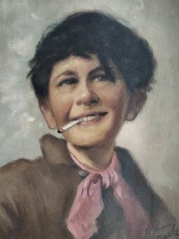 obraz ROŠŤANDA S CIGARETOU portrét, olej, František Votruba - 3