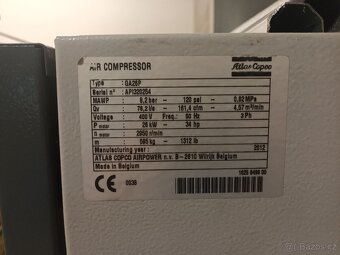 Kompresorová stanice GA26P + vzdušník 1000 L - 3