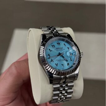 Seiko mod DateJust Arabic blue - 3
