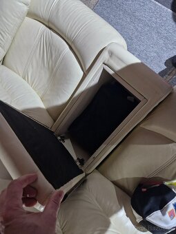 Polohovací kožené dvou kreslo. - 3