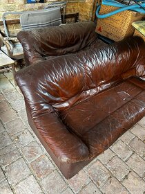 Kožené gauče kožený gauč 2x menší a větší - 3