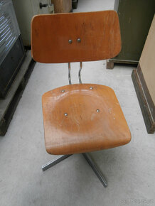 Židle KOVONA, RETRO kovová dílenská pojízdná za 500 kč - 3