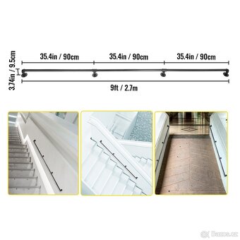 Industriální ocelové schodišťové zábradlí 270 cm - 3