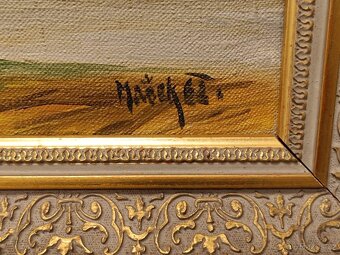 Obraz Mašek, Jihočeská ves 1962, olej 46x51 - 3