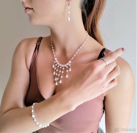 Bílá ketlovaná souprava šperků - 3